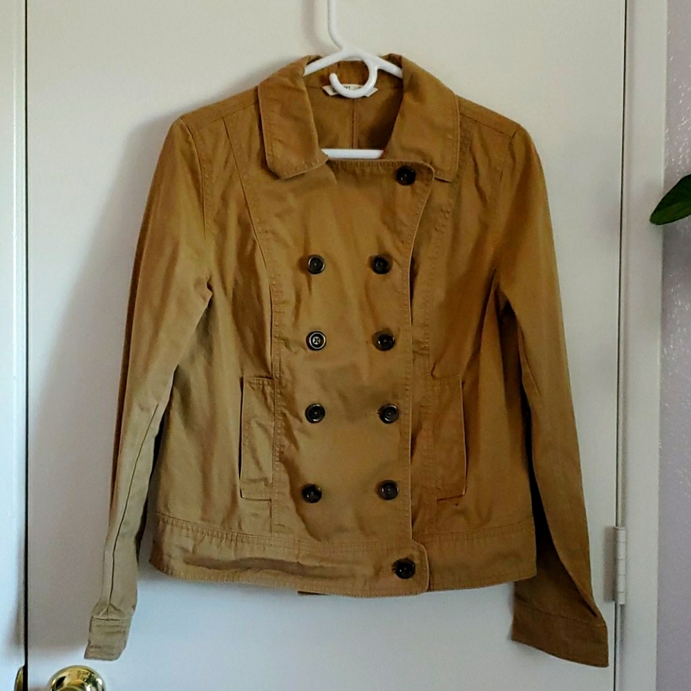 Khaki Double Breasted Pea Coat